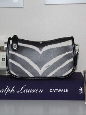 Coach Small Swinger Zebra-Print Leather Shoulder Bag